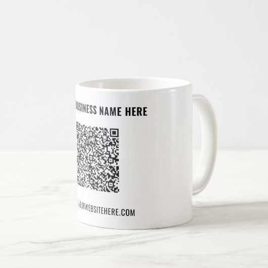 Design Your Own QR Code Coffee Mug Custom Text コーヒーマグカップ (正面右)