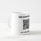 Design Your Own QR Code Coffee Mug Custom Text コーヒーマグカップ (正面左)
