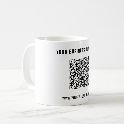 Design Your Own QR Code Coffee Mug Custom Text コーヒーマグカップ (正面左)