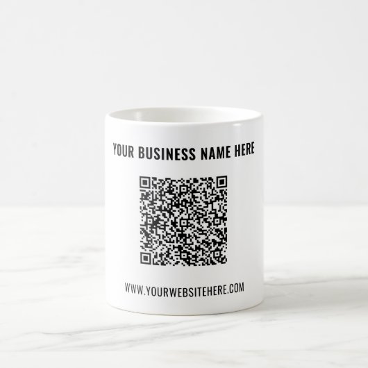 Design Your Own QR Code Coffee Mug Custom Text コーヒーマグカップ (中央)