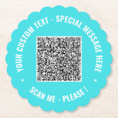 Design Your Own QR Code Paper Coasters Custom Text ペーパーコースター (正面)