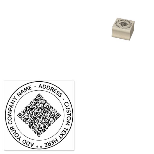 Design Your Own QR Code Round Rubber Stamp Example ラバースタンプ (押印)