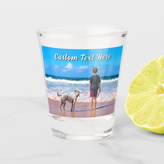 Design Your Pet hoto Shot Glass Personalized Text ショットグラス (正面)