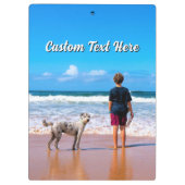Design Your Pet Photo Clipboard Personalized Text クリップボード (裏面)