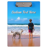 Design Your Pet Photo Clipboard Personalized Text クリップボード (正面)