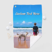 Design Your Pet Photo Golf Towel Personalized Text ゴルフタオル (インサイチュ)