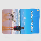 Design Your Pet Photo Golf Towel Personalized Text ゴルフタオル (横)