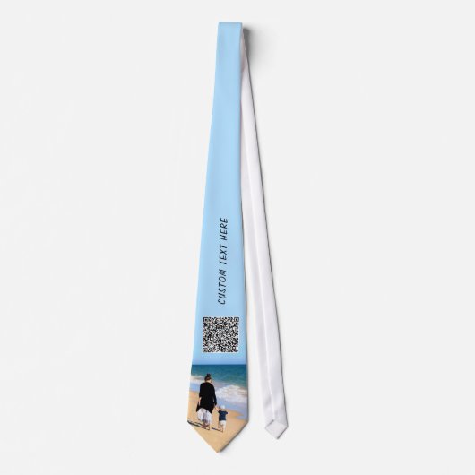 Design Your Photo Neck Tie with QR Code and Text ネクタイ (正面)
