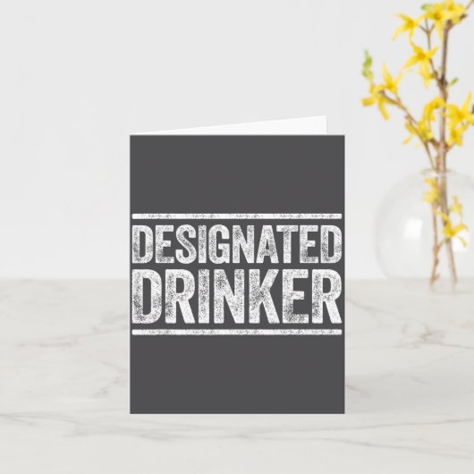 Designated Drinker Shirt Funny Men Women Drinking  カード (黄色い花)