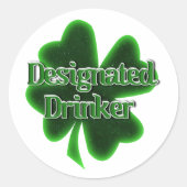 Designated Drinker St. Patrick's Day ラウンドシール (正面)