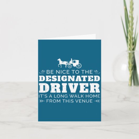 Designated Driver Horse Carriage Funny Men Women Q カード (正面)