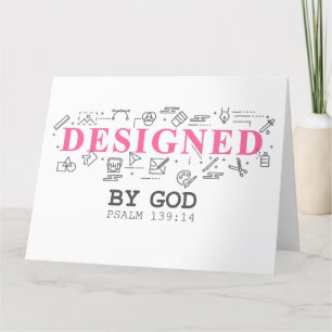 Designed By God – 女性と女の子キリスト教の信仰 サンキューカード