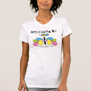 Designed By God Butterfly Christian Tシャツ