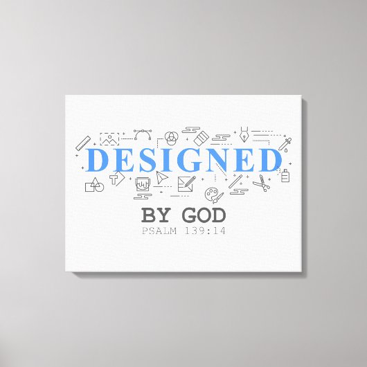 Designed By God – Men & Boys Christian Faith Psalm キャンバスプリント (正面)