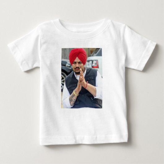 DesignenerベビーTシャツとSidhu Mose Wala写真 ベビーTシャツ (正面)