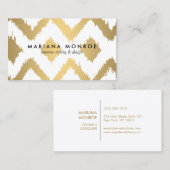 DESIGNERイカットパターフェイクン(金ゴールド) 名刺 (正面/裏面)