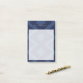 DESIGNERイカットパターンBLUE パーソナライズされた ポストイット (デスク上)