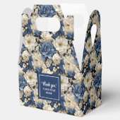 Designer Blue Flowers Personalized Favor Box フェイバーボックス (オープン)
