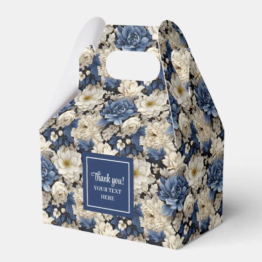Designer Blue Flowers Personalized Favor Box フェイバーボックス