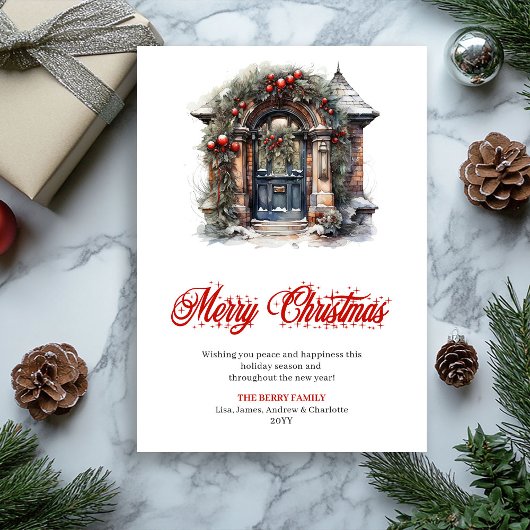 Designer Cozy Christmas Scene Greeting Card シーズンカード