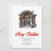 Designer Cozy Christmas Scene Greeting Card シーズンカード (正面)