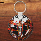 Designer Dartboard Globus und 3 Darts キーホルダー (裏面)