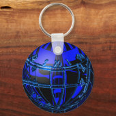 Designer Dartboard Globus und 3 Darts キーホルダー (正面)