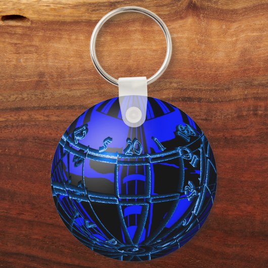 Designer Dartboard Globus und 3 Darts キーホルダー (正面)