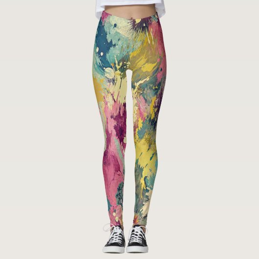 Designer-Leggings mit ausgefallenem Muster  レギンス (正面)