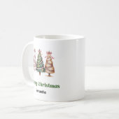 Designer Leopard Christmas Trees Personalized Mug コーヒーマグカップ (正面左)