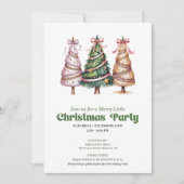 Designer leopard print Christmas tree invitation 招待状 (正面)