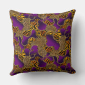 Designer Luxe Animal Print With Gold Chains Purple クッション (裏面)