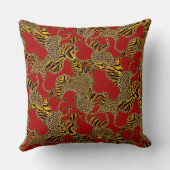 Designer Luxe Animal Print With Gold Chains Red クッション (裏面)