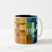 Designer Mug – Customizable Geometry Fusion ツートーンマグカップ (正面右)