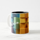 Designer Mug – Customizable Geometry Fusion ツートーンマグカップ (正面左)