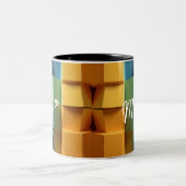 Designer Mug – Customizable Geometry Fusion ツートーンマグカップ (中央)