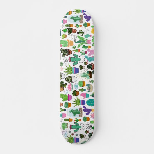 Designer Succulent Plant Cactus Skateboard Deck    スケートボード (正面)