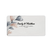 Designer Waterカラーフローラ差出人住所ラベル ラベル (正面)