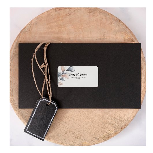 Designer Waterカラーフローラ差出人住所ラベル ラベル