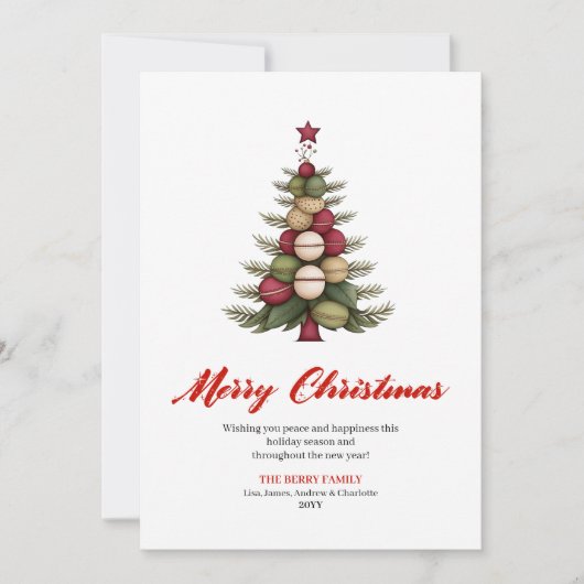 Designer Whimsical Christmas Tree Greeting Card シーズンカード (正面)