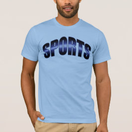 Designerschrift Sports Blau  Jalousiemuster Tシャツ