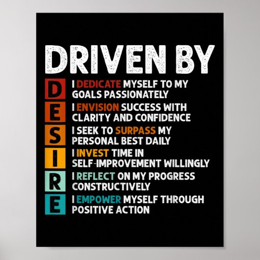 Desire Definition Motivational Quote Affirmations  ポスター (正面)