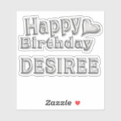 Desiree Happy Birthday silver Aufkleber Sticker シール (シート)