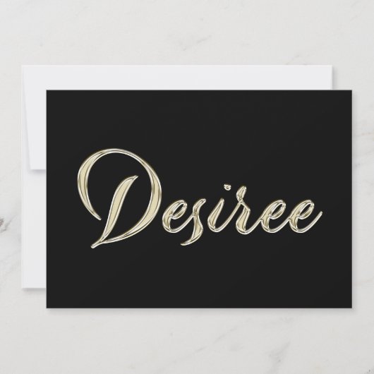 Desiree white gold Handwriting Karte カード (正面)