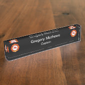 Desk消防士の大尉の名札 デスクネームプレート (側面)