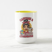 Desk Chaos + Hot Coffee – Women's Motivational Mug マグカップ (中央)