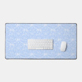 Desk Mat Light Blue Bows デスクマット (キーボード&マウス)