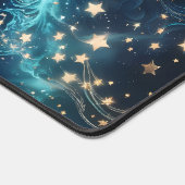 Desk Mat – Luxury Icy Blue Celestial Moon Phases デスクマット (コーナー)