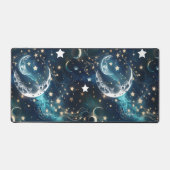 Desk Mat – Luxury Icy Blue Celestial Moon Phases デスクマット (正面)