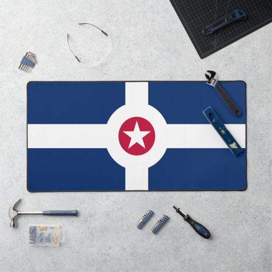 Desk Mat with flag of Indianapolis, USA デスクマット (ワークステーション)